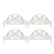 4PCS White Picket Fence Garden Border, Plastic Edgings Garden Picket Fence,148 Inch Long Grass Flowerbeds Plant Borders,Decorative Scenery Road Panels,Weather Proof Plastic Garden Fence